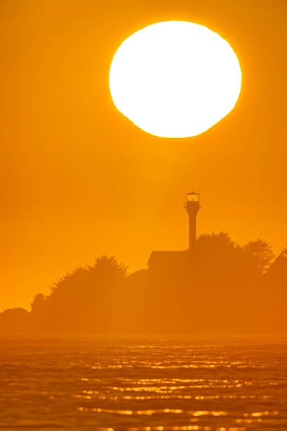 Lighthouse and shoreline off Pacific Rim National Park on Vancouver Island, British Columbia