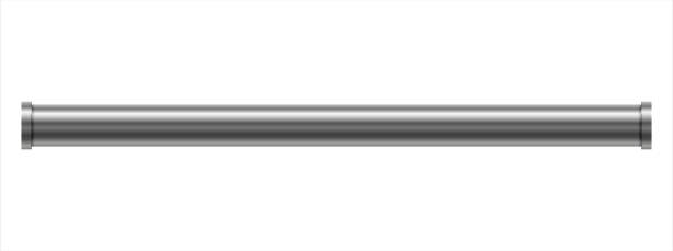 istock Cylinder metal straight pipe in realistic style. 2036000223