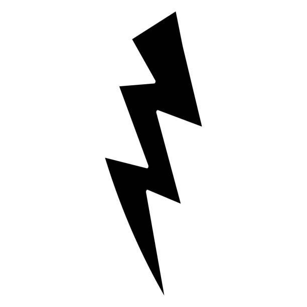ilustrações, clipart, desenhos animados e ícones de cartoon lightning illustration. black thunderbolt in comic style. vector - unhealthy eating flash