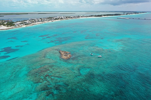 Scenic aerial view of Hotel Zone in Cancun, Mexico