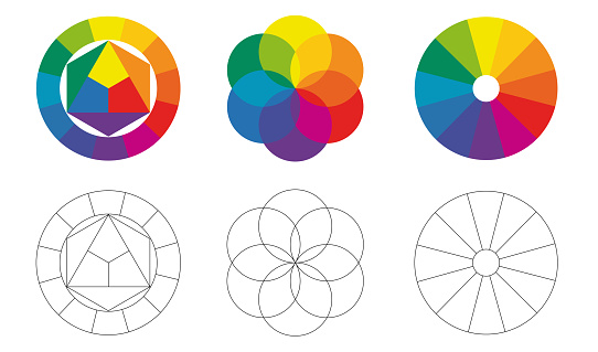 Color wheels and color palette. Color Wheels and Swatches