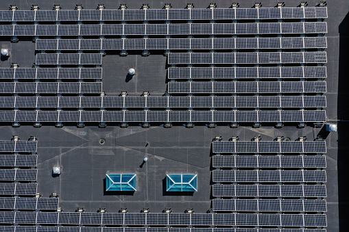 Rooftop solar panels.
