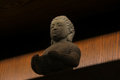 Exquisite clay sculpture on the museum shelf, North China