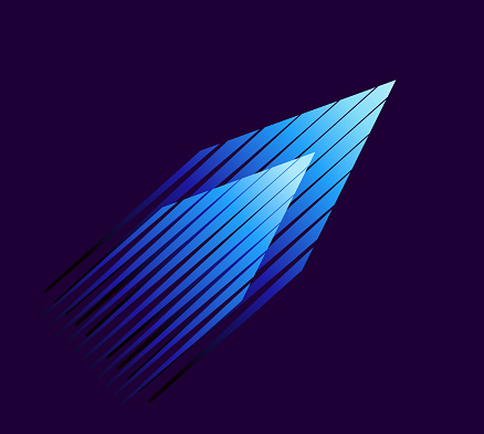 Colorful Diagonal Arrow symbol moving up