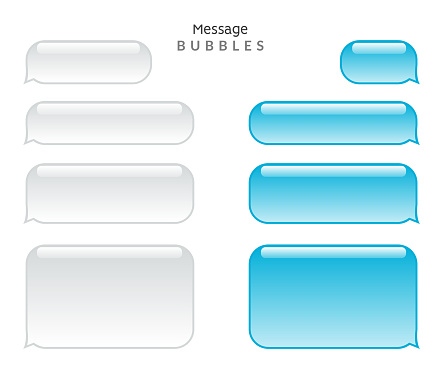 Message bubble chat conversation box. Text sms messenger speech balloon vector interface.