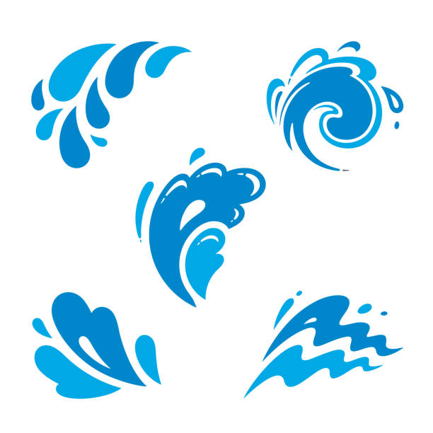 ilustraciones, imágenes clip art, dibujos animados e iconos de stock de iconos de agua - salpicar