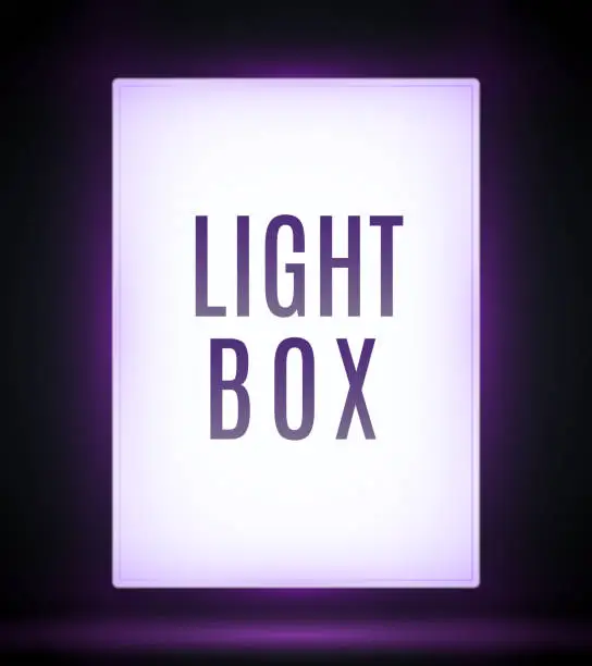 Vector illustration of Isolated billboard lightbox stand outdoor advertise light board. Citylight lightbox mockup sign glowing box