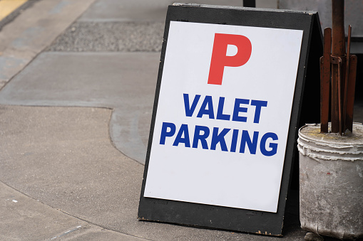 Valet parking sign service.