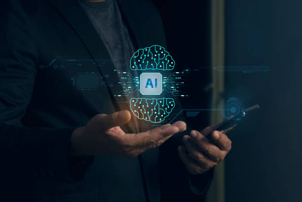 istock Businessman show virtual graphic Global Internet networks With AI - Artificial intelligence. Ai digital brain. 2036768885