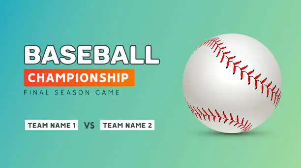 Vector illustration of Baseball flyer poster template tournament invitation. Baseball background advertising design banner