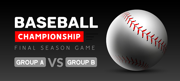 Baseball flyer poster design game tournament. Vector baseball banner sport invitation illustration.