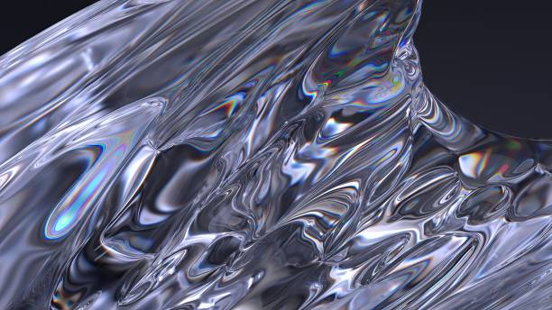 istock Dark Atmosphere Clear Glass Chic Bezier Curve Elegant and Modern 3D Rendering Abstract Background 2036932982