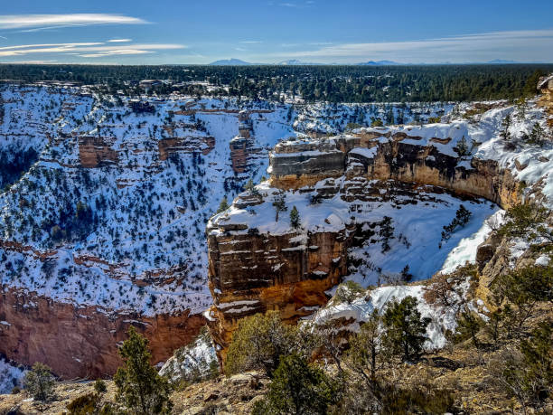 Winter at the south rim of the Grand Canyon as seen from the road to Hermit's Rest