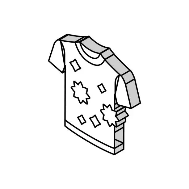 Vector illustration of washed t-shirt isometric icon vector illustration