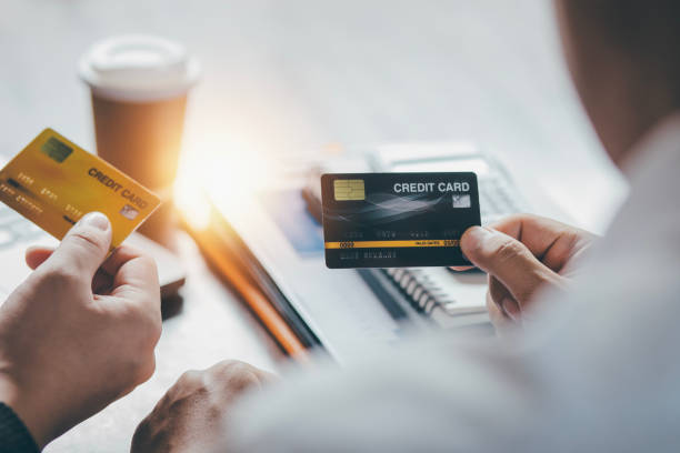 istock Hands using a credit card, Online payment concept. 2037007060