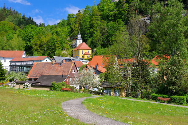 Zittau Mountains, the Oybin church in spring