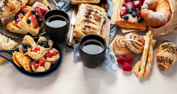 istock Freshly baked pastry. Delicious dessert table. 2037020242
