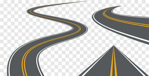 Vector road way winding journey highway illustration. Asphalt street path isolated road Vector road way winding journey highway illustration. Asphalt street path isolated road. road cartoon image stock illustrations