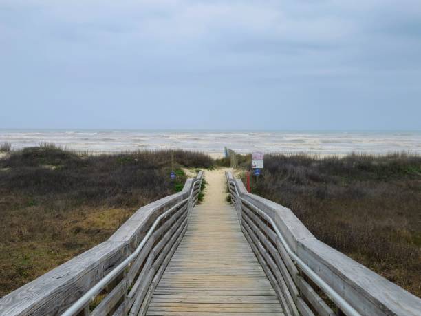 istock Beach Boardwalk And Beach Homes On Galveston Texas Coastline 2037053241
