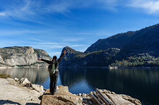 Adventurous Woman Hiking in Yosemite National Park