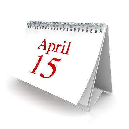 Tax day April 15 calendar