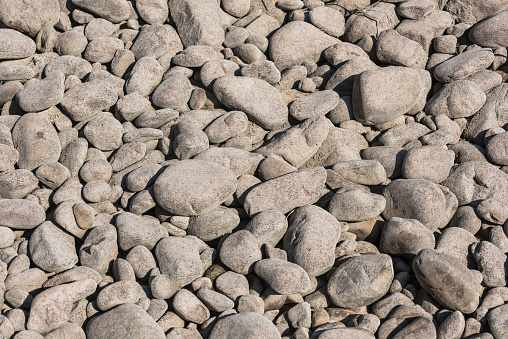 Pebbles on a dry river bed