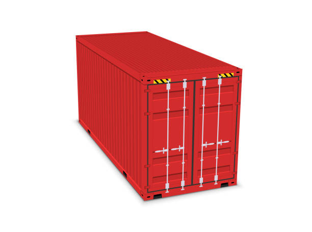 cargo container 3d isolated storage shipping box. export import container warehouse - inside of three dimensional backgrounds crate stock illustrations