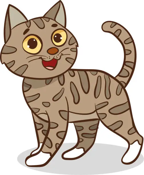 Vector illustration of Cute cat flat vector design