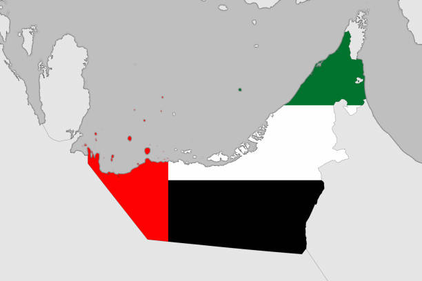 istock Asia map series with United Arab Emirates, with flag 2037206893