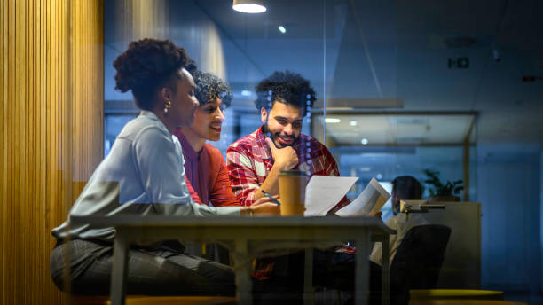 Business people sitting in office