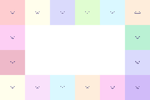 Emotions Bordered Collection Of Comic Faces With Different Emotions Frame From Smileys ...