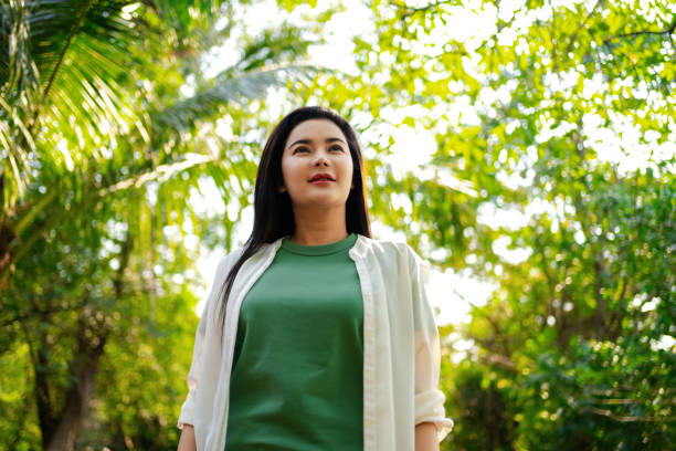 istock Confident Woman Looking Forward in Tropical Setting 2037255051