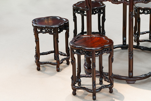 Beautifully carved traditional Chinese wooden furniture