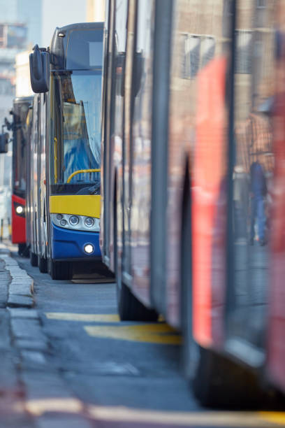 istock Public transportation bus in urban surroundings. 2037279799
