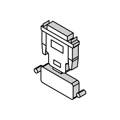 dvi cable and port isometric icon vector. dvi cable and port sign. isolated symbol illustration