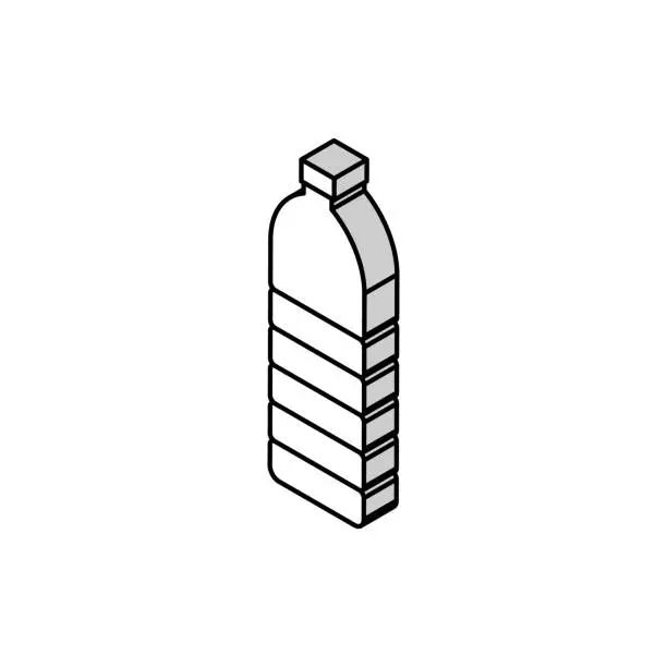 Vector illustration of bottle plastic isometric icon vector illustration