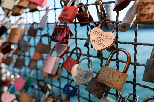 love locks at the lake of constance, Germany