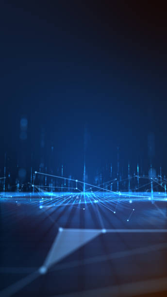 Abstract technology blue plexus background. Futuristic concept.