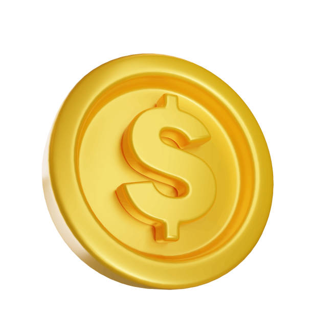istock gold coin 3d render vector, golden cash on an isolated background.3d rendering illustration. 2037342595