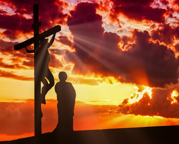 istock Religious concept with cross against sky 2037343129