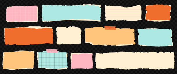 illustrations, cliparts, dessins animés et icônes de papier déchiré. chutes de papier. cadres. blocs de texte de style dessiné à la main. formes géométriques. formes. fenêtres de message abstraites. formes déformées - papiers collés