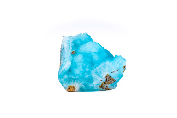 Larimar stone crystal texture background, studio shot.