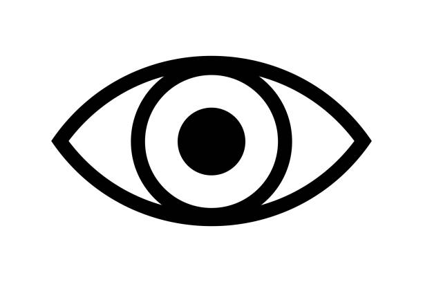 stockillustraties, clipart, cartoons en iconen met eye icon with editable stroke - oog