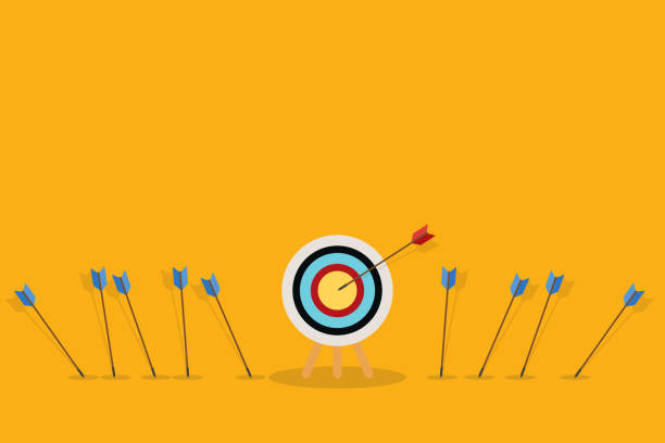 istock Blue arrows missed hitting target and only red one hits the center. Business challenge failure and success concept. 2037408100