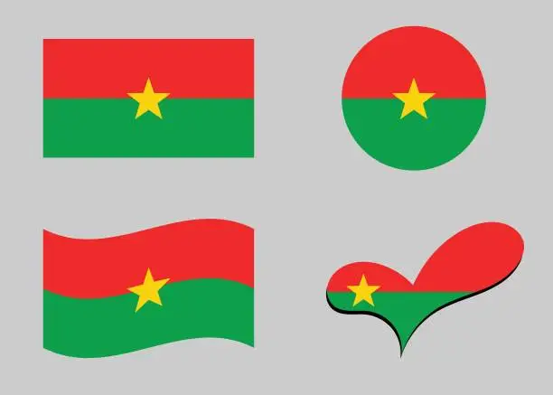 Vector illustration of Flag of Burkina Faso