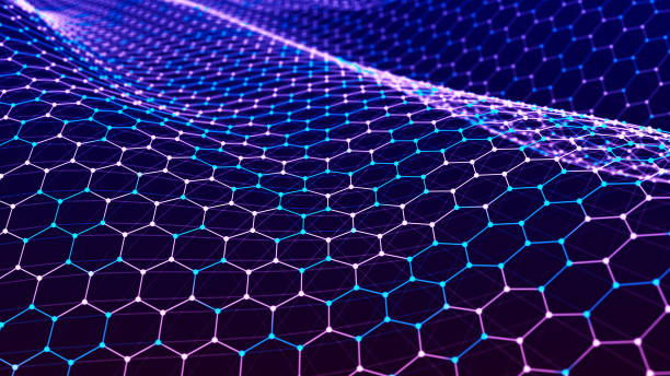 istock Network of bright connected dots and lines. Abstract dynamic wave of many points. Digital background. 3D rendering. 2037476832