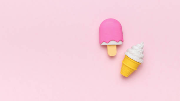 istock Plain and fruity ice cream on a pink background. 2037498750