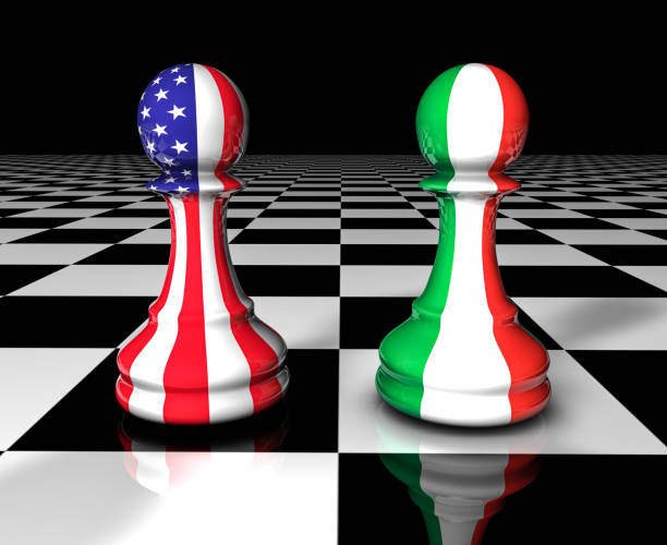 istock Italy vs USA Conflict Concept with Chess Game 2037535552