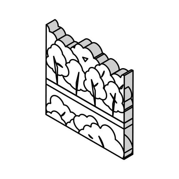 Vector illustration of forest park isometric icon vector illustration