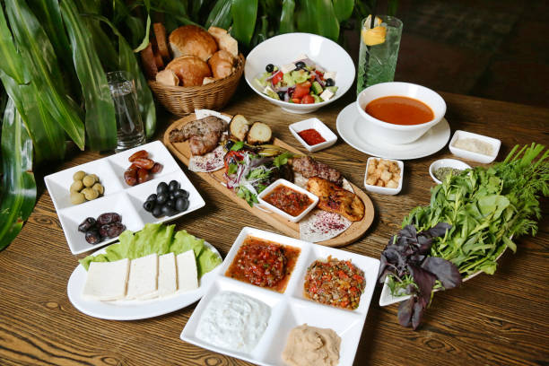 istock Delicious Meal Served on Wooden Table 2037563225